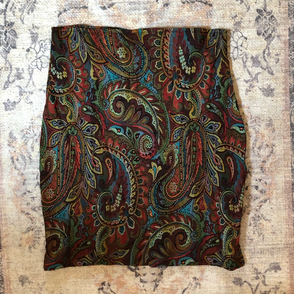 Vintage Express TRICOT Skirt - Paisley Print